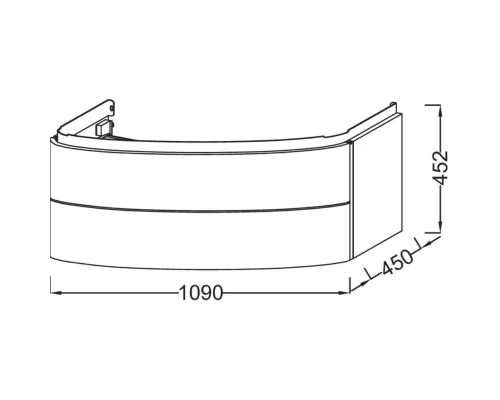 Тумба ледяной коричневый глянец 109 см Jacob Delafon Presquile EB1105-N23