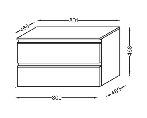 Комод черное дерево 80,1 см Jacob Delafon Vox EB2061-RA-E15
