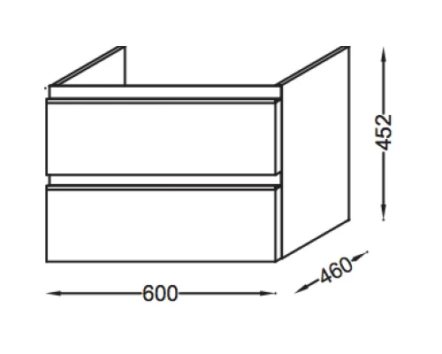 Тумба серый антрацит глянец 60 см Jacob Delafon Vox EB2030-RA-442