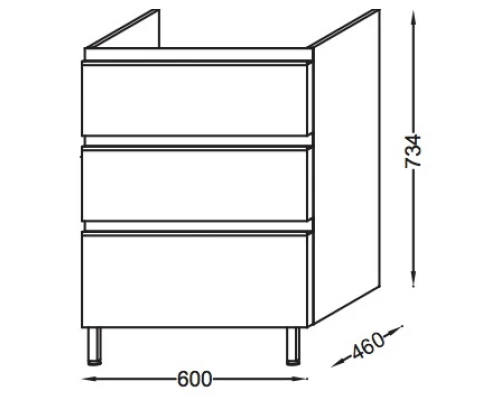 Тумба серый антрацит глянец 60 см Jacob Delafon Vox EB2050-RA-442