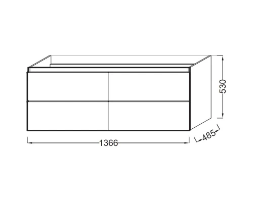 Тумба квебекский дуб 136,6 см Jacob Delafon Odeon Up EB997-E10