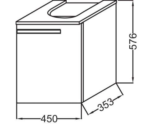 Тумба белый 45 см Jacob Delafon Struktura EB1397D-N18