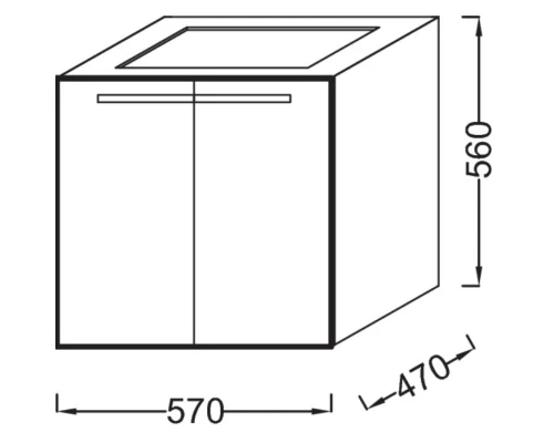 Тумба серый антрацит 57 см Jacob Delafon Struktura EB1280-N14