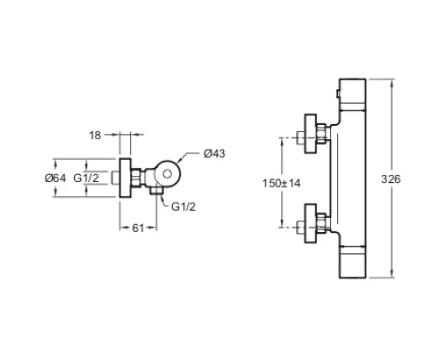 Термостат для душа Jacob Delafon Edgar E29846-CP