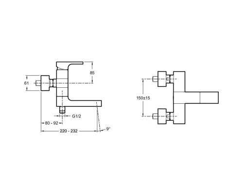 Смеситель для ванны Jacob Delafon Strayt E45370-CP
