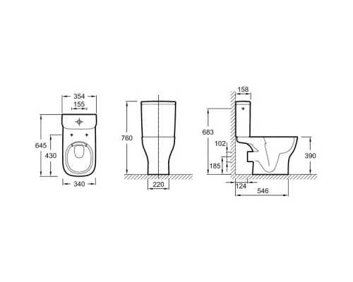 Бачок для унитаза Jacob Delafon Struktura ETAG212-WTE