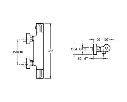 Термостат для душа Jacob Delafon Metro E24394-CP