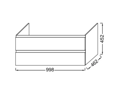 Тумба черный глянец 99,8 см Jacob Delafon Madeleine EB2054-J52
