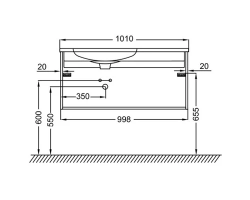 Тумба черный глянец 99,8 см Jacob Delafon Madeleine EB2054-J52