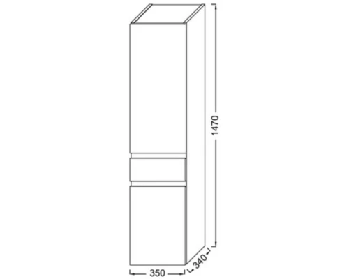 Пенал подвесной черный глянец L Jacob Delafon Madeleine EB2069G-J52