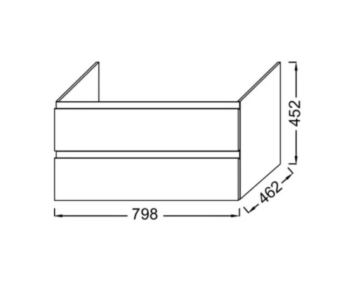 Тумба белый матовый 79,8 см Jacob Delafon Madeleine EB2053-J51
