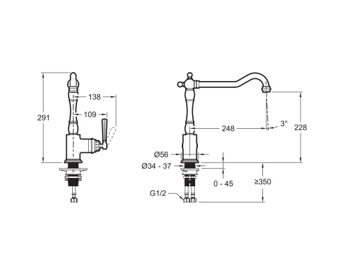 Смеситель для кухни Jacob Delafon Cleo 1889 E24317-VS