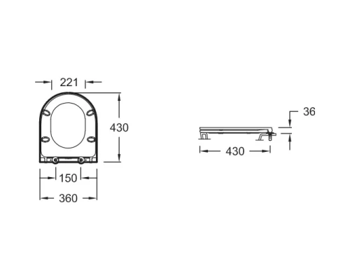 Сиденье для унитаза с микролифтом Jacob Delafon Rodin+ E23280-00