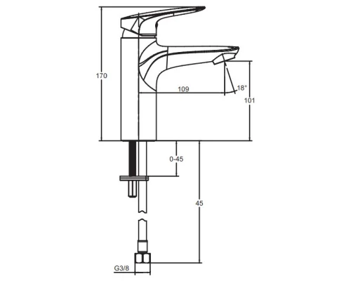Смеситель для раковины без донного клапана Jacob Delafon Elite E32908-CP