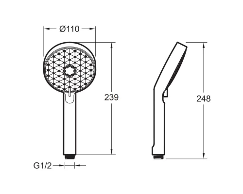 Душевая лейка 110 мм Jacob Delafon Awaken E72415-BL