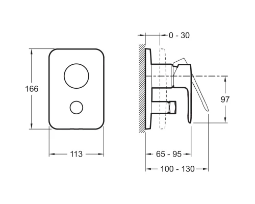 Душевой комплект 200 мм Jacob Delafon Modulo E30759-CP