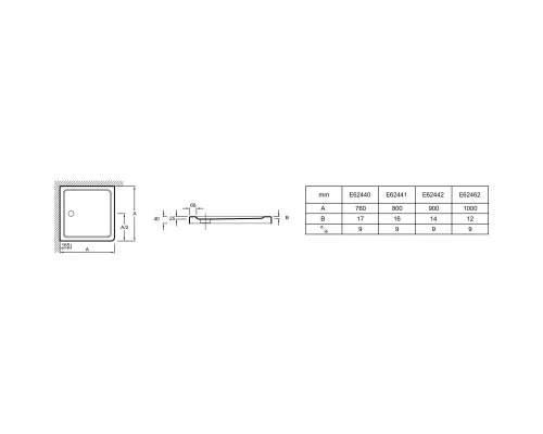 Душевой поддон из литого мрамора 100х100 см Jacob Delafon Flight E62462-F-00