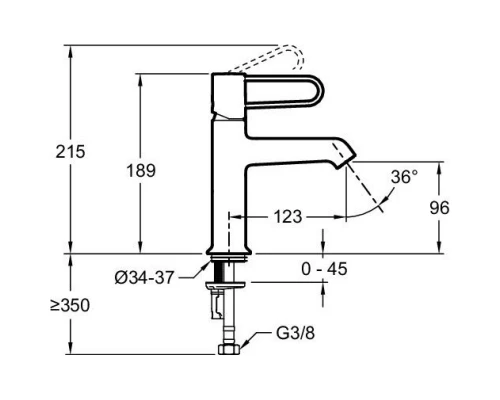 Смеситель для раковины без донного клапана Jacob Delafon Odeon Rive Gauche E21029-GLD-00