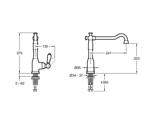 Смеситель для кухни Jacob Delafon Louise E24367-CP