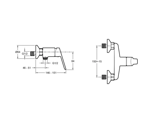Смеситель для душа Jacob Delafon Aime E29870-BL