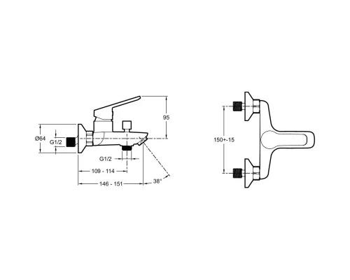 Смеситель для ванны Jacob Delafon Aime E29871-BL