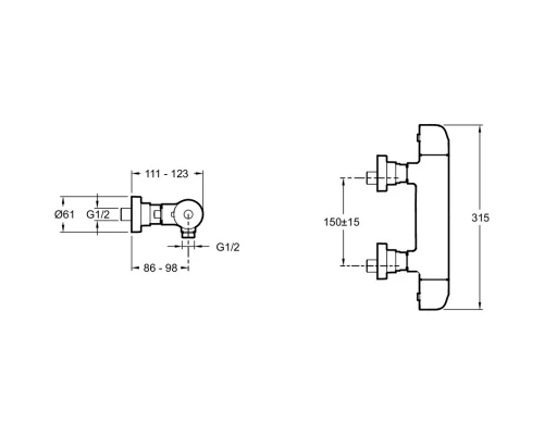 Термостат для душа Jacob Delafon Gabin E78128-CP