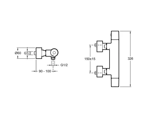 Термостат для душа Jacob Delafon Avid E97384-BN