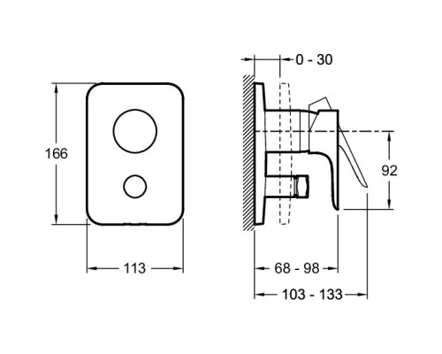 Смеситель для душа Jacob Delafon Aleo E98717-CP