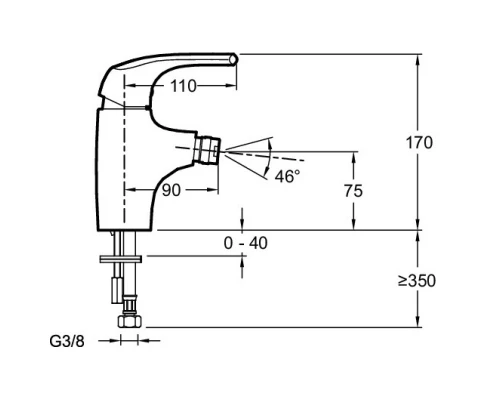 Смеситель для биде с донным клапаном Jacob Delafon Nateo E73251-CP