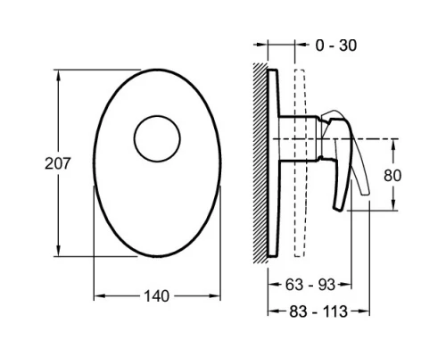 Смеситель для душа Jacob Delafon Panache E98704-CP