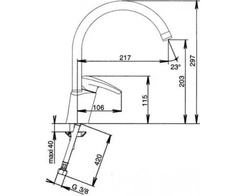 Смеситель для кухни Jacob Delafon Panache E76241-CP