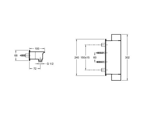 Смеситель для душа Jacob Delafon Stance E9102-CP