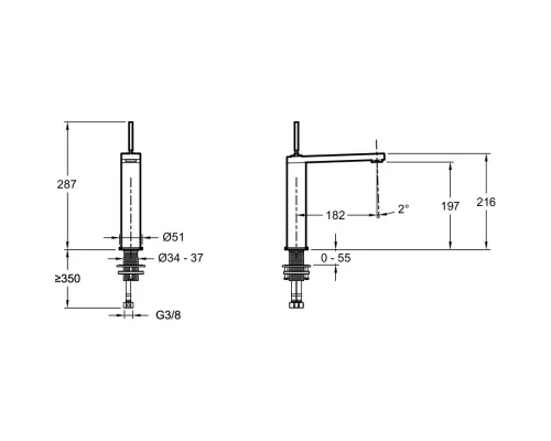 Смеситель для раковины без донного клапана Jacob Delafon Composed E73053-ND-CP