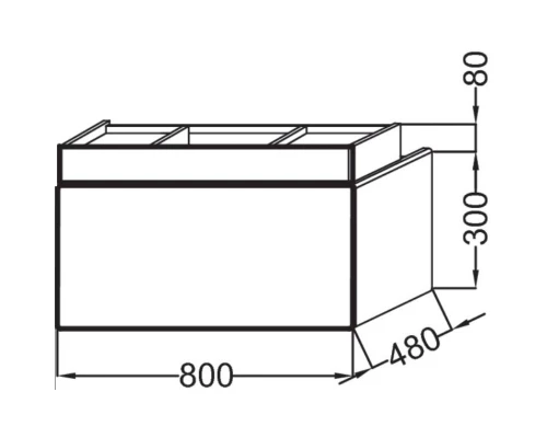 Тумба черный матовый 80 см Jacob Delafon Terrace EB1186-M61