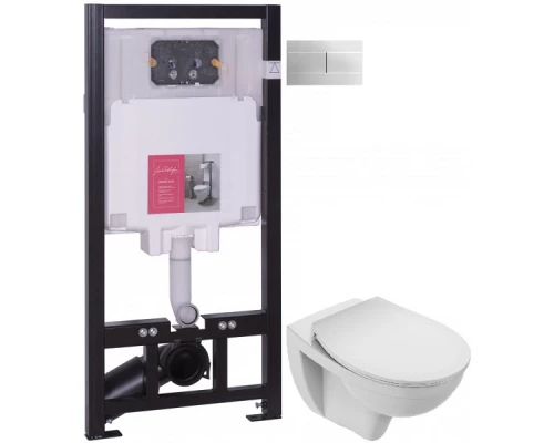 Комплект подвесной унитаз Jacob Delafon Patio EDV102-00 + E23157-00 + система инсталляции Jacob Delafon E29025-NF + E4316-CP