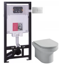 Комплект подвесной унитаз Jacob Delafon Elite EDX114RU-00 + система инсталляции Jacob Delafon E29025-NF + E4316-CP