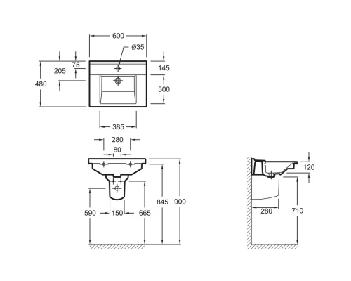 Раковина 60х48 см Jacob Delafon Struktura EXI112-00