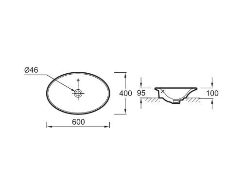 Раковина-чаша 60 см Jacob Delafon Presquile E4439-00