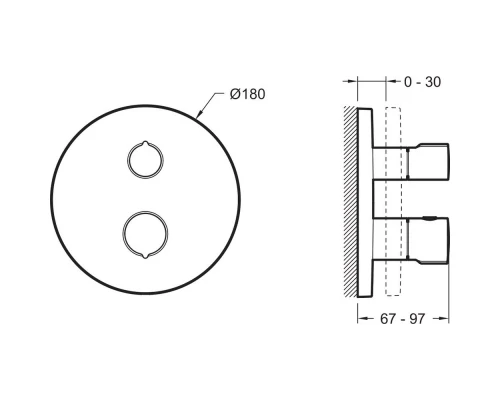 Душевой комплект 280 мм Jacob Delafon Modulo E30758-CP