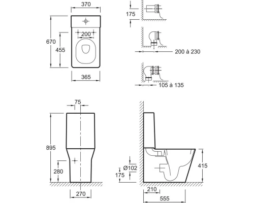Чаша напольного унитаза Jacob Delafon Reve 5033K-00