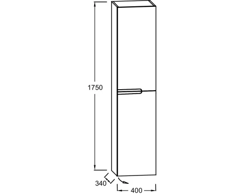 Пенал подвесной серый титан глянец R Jacob Delafon Nona EB1983RRU-N21