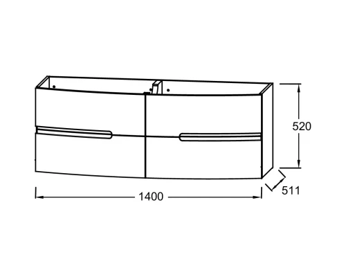 Тумба белый глянец 140 см Jacob Delafon Nona EB1891RU-G1C