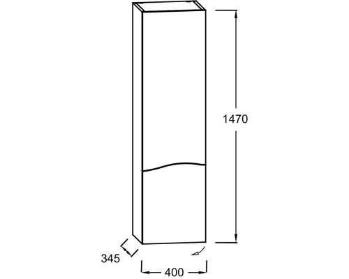 Пенал подвесной натуральный дуб R Jacob Delafon Sherwood EB1836RRU-P6