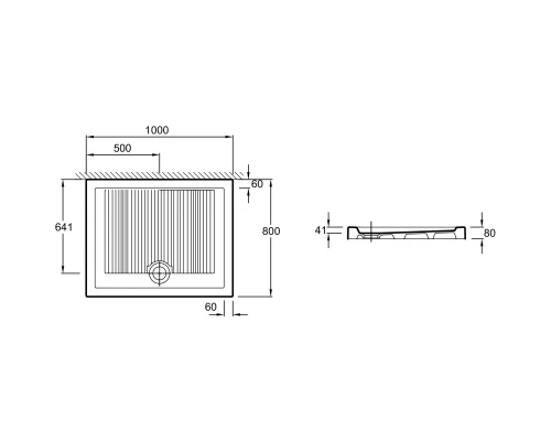Керамический поддон 100х80 см Jacob Delafon Kyreo EN126-00