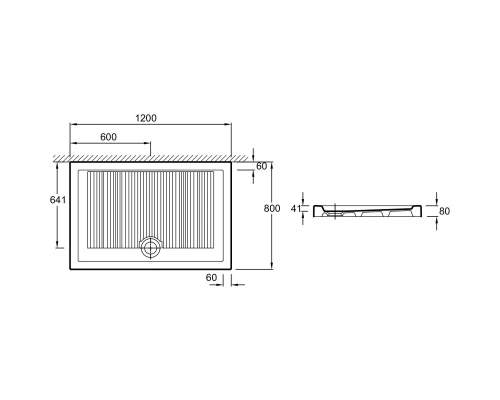 Керамический поддон 120х80 см Jacob Delafon Kyreo EN127-00