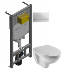 Комплект подвесной унитаз Jacob Delafon Patio EDV102-00 + E70021-00 + система инсталляции Jacob Delafon E29025-NF + E4316-CP
