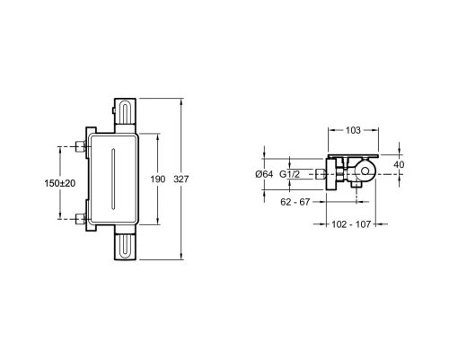 Термостат для душа Jacob Delafon Metro E21767-BL