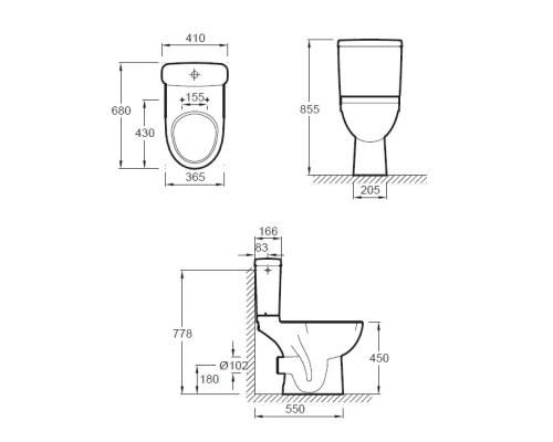 Чаша для унитаза Jacob Delafon Odeon Up 4966CK-00