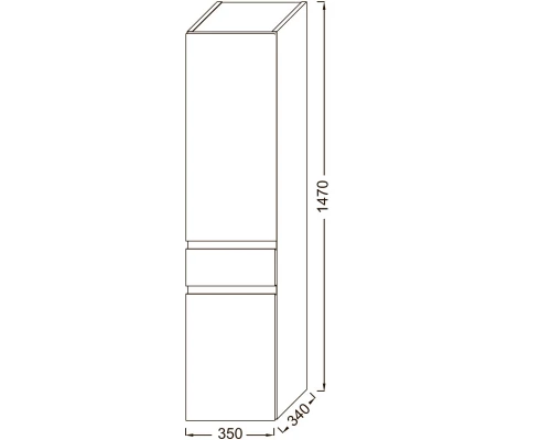 Пенал подвесной серый матовый L Jacob Delafon Madeleine EB2069G-J54