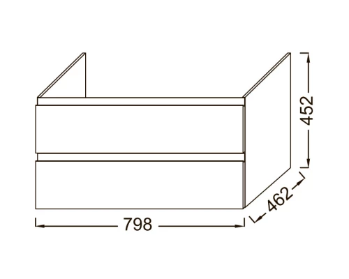 Тумба серый матовый 79,8 см Jacob Delafon Madeleine EB2053-J54